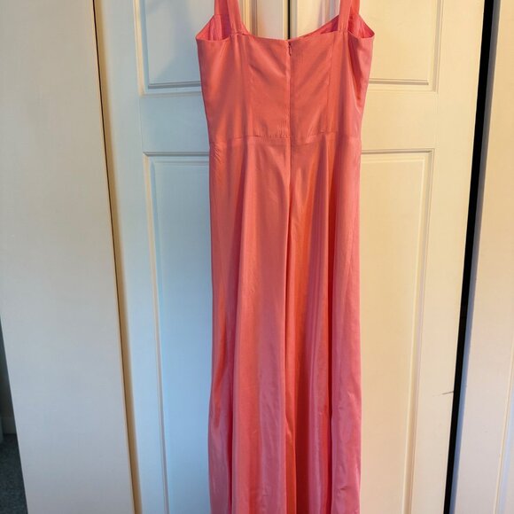 ODESSA Coral Pink Satin Evening Gown in Size 4 - Picture 4 of 6